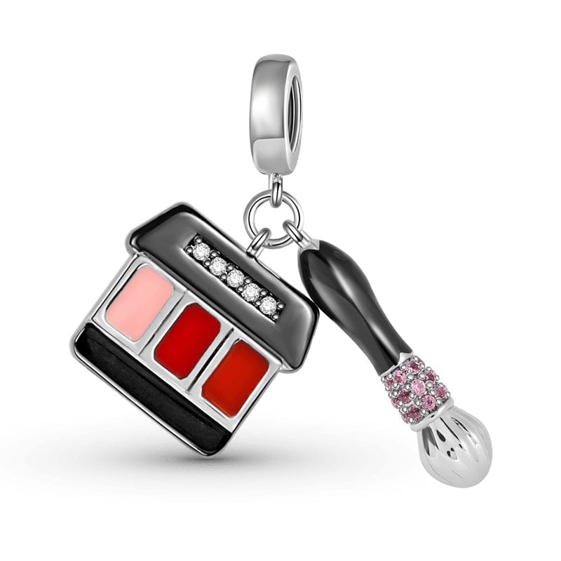 Pangama Jewelry Charm Makeup Palette & Brush Beauty Essentials Dangle Charm