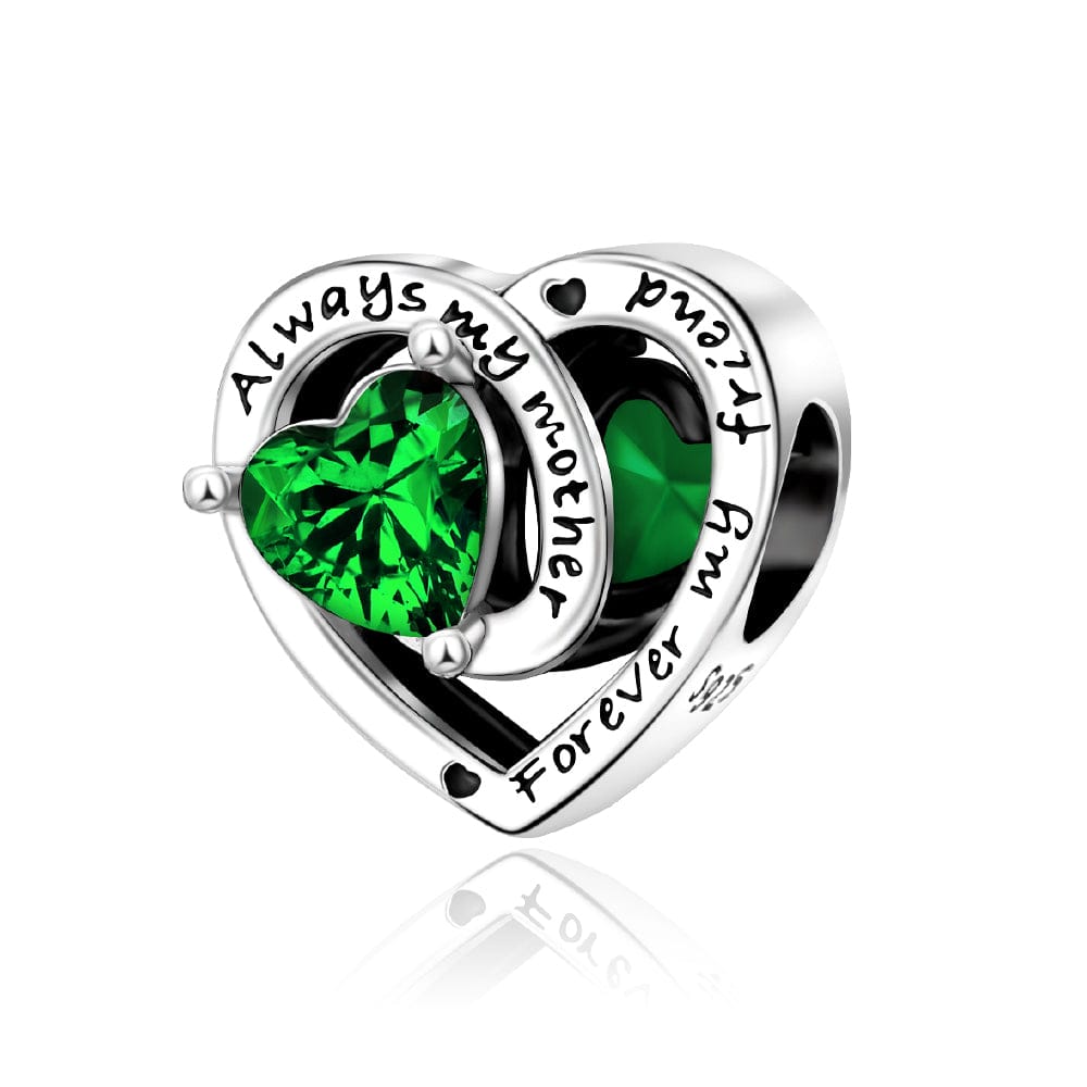 Pangama Jewelry Charm May Always My Mother, Forever My Friend Birthstone Heart Charm