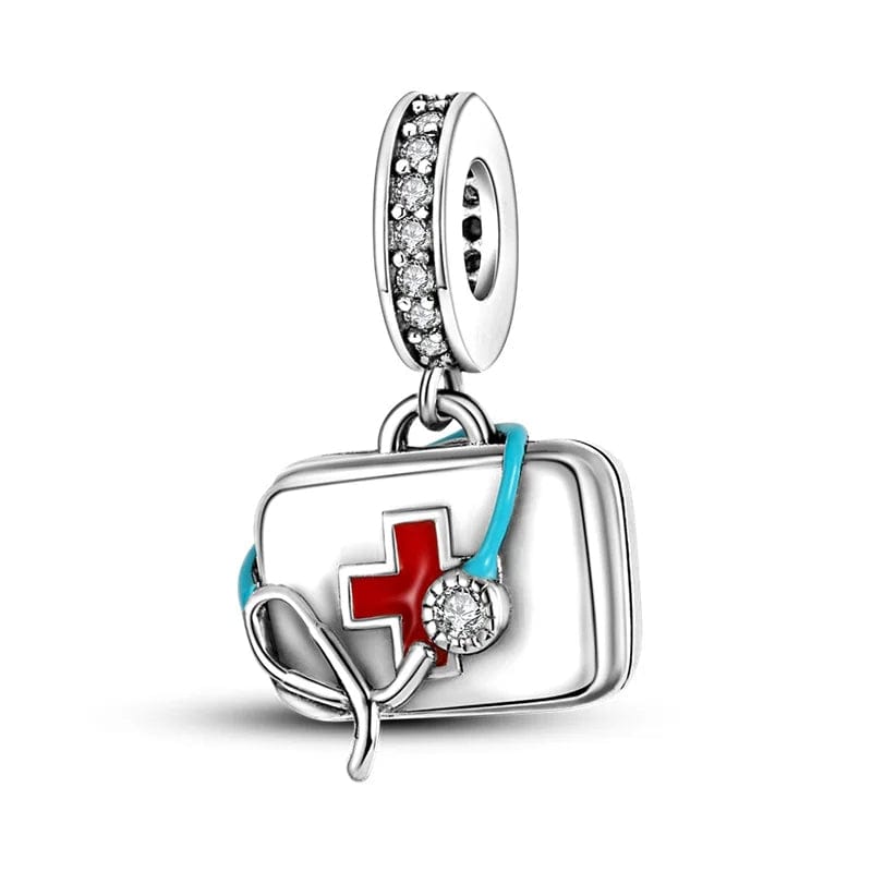 Pangama Jewelry Charm Medical First Aid Kit Dangle Charm