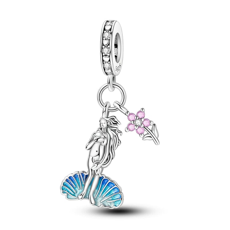 Pangama Jewelry Charm Mermaid & Flower Charm