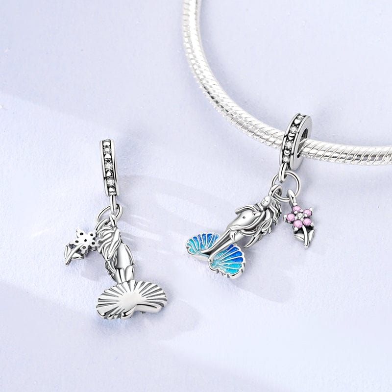 Pangama Jewelry Charm Mermaid & Flower Charm