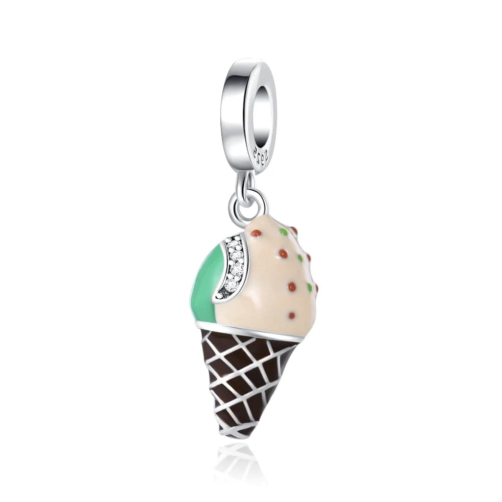 Pangama Jewelry Charm Mint Chocolate Ice Cream Cone Charm