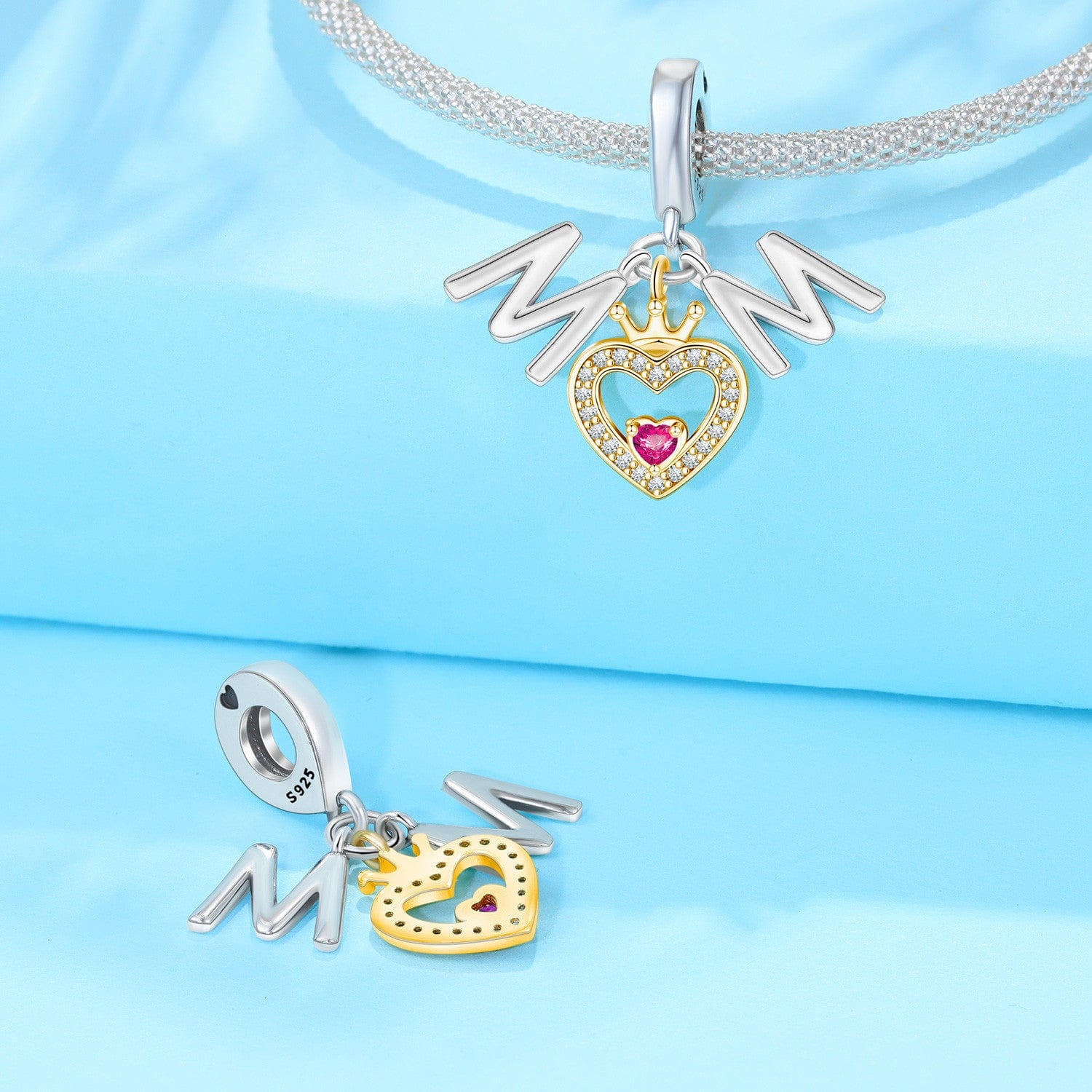 Pangama Jewelry Charm Mom Queen's Heart with Crown Charm