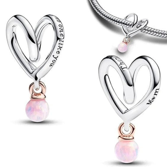 Pangama Jewelry Charm Mom Two-Tone Wrapped Heart Charm