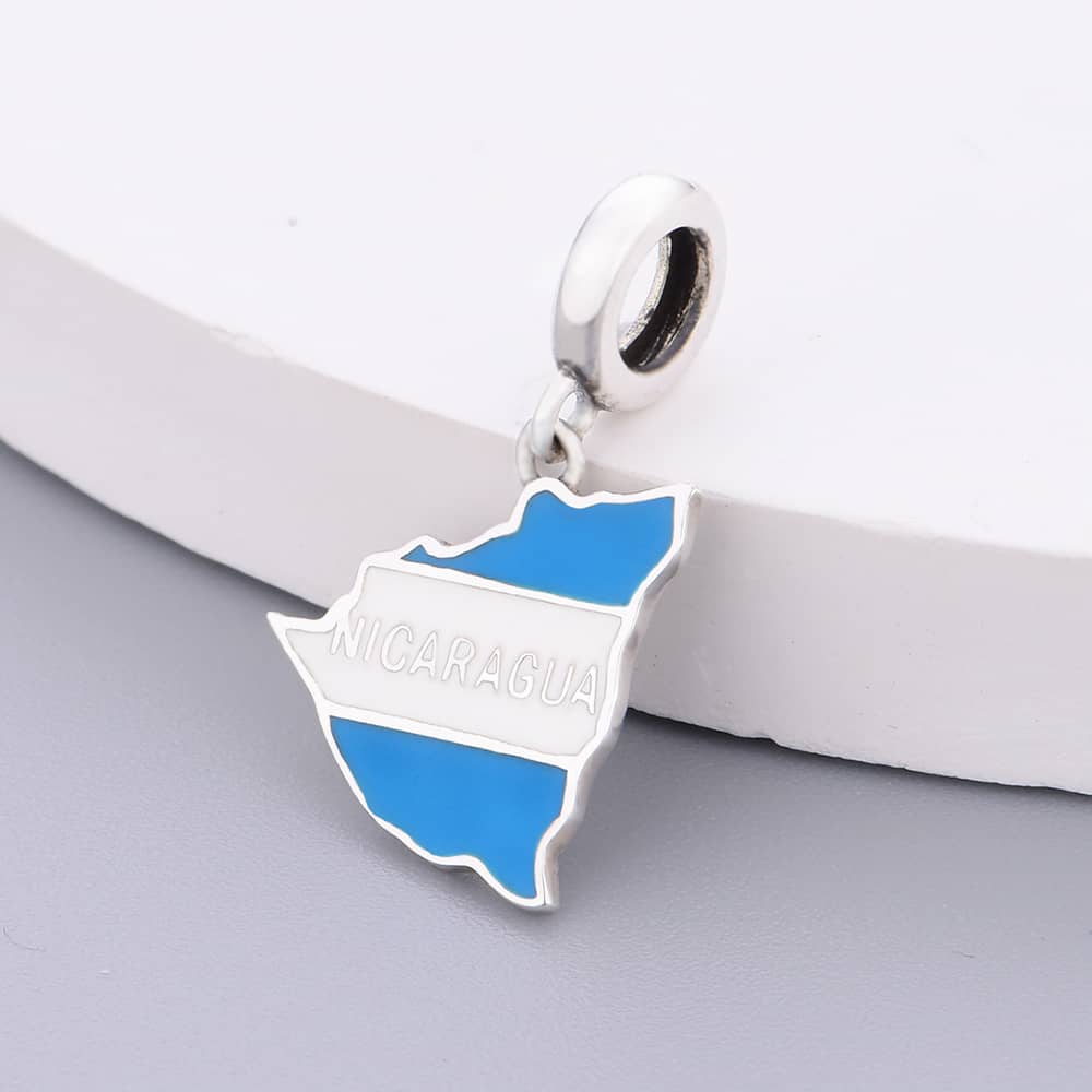 Pangama Jewelry Charm Nicaragua Map Dangle Charm