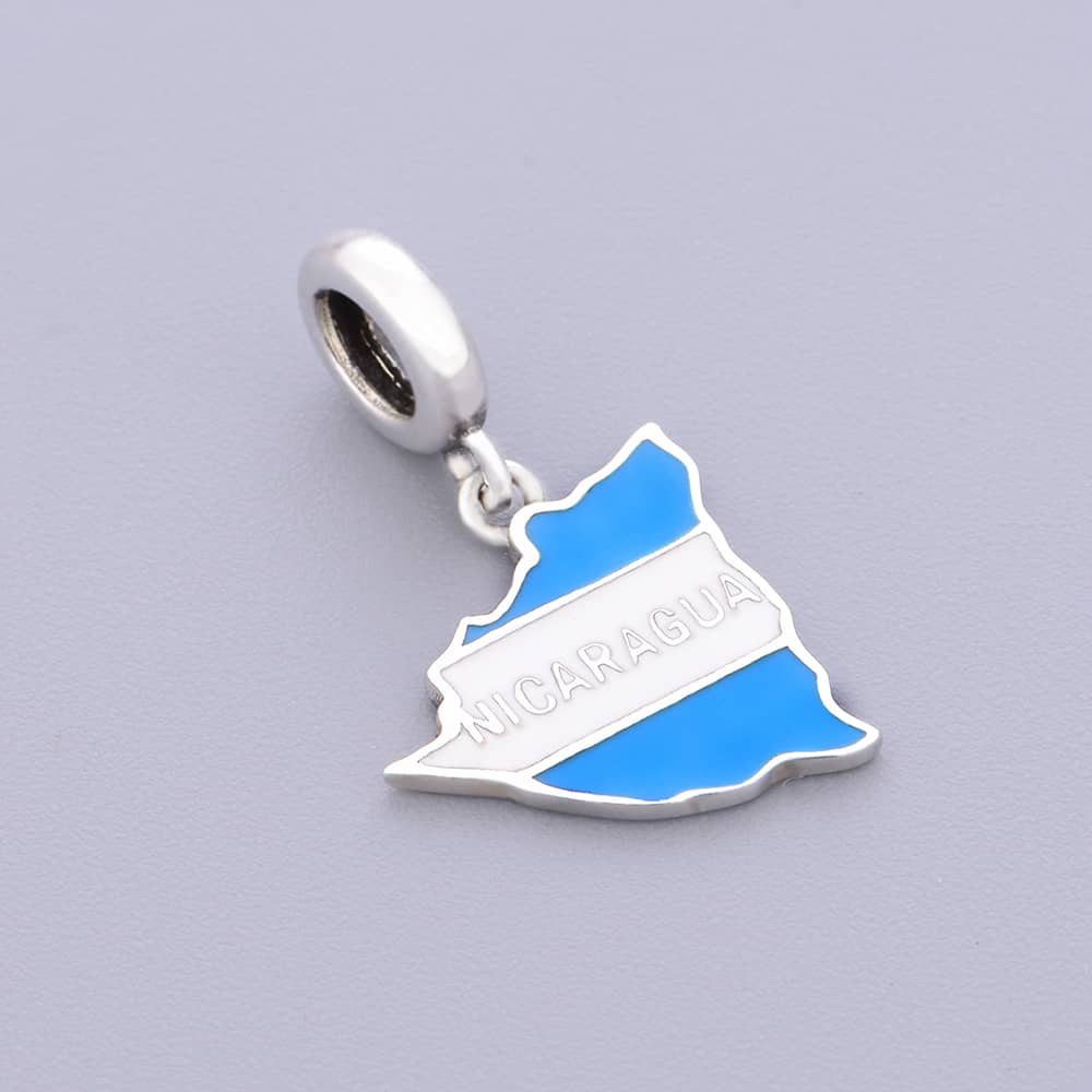 Pangama Jewelry Charm Nicaragua Map Dangle Charm