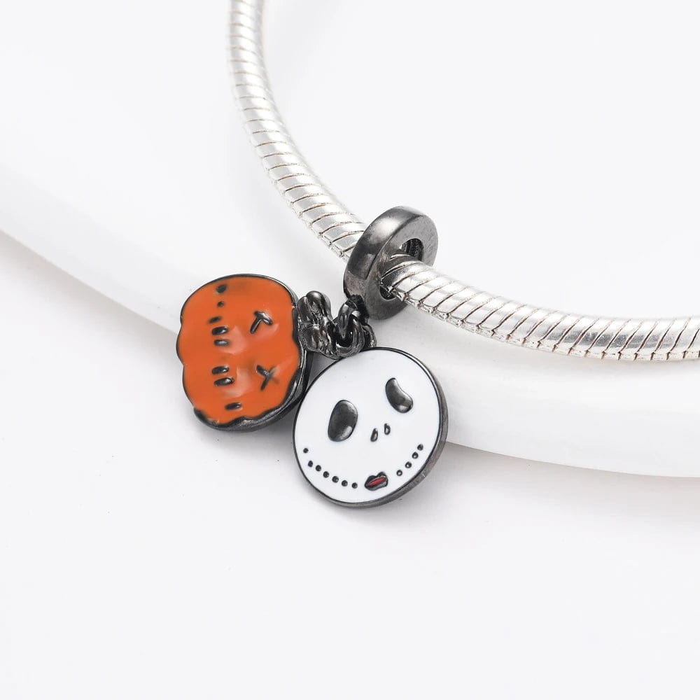 Pangama Jewelry Charm Nightmare Pair, Halloween Mask and Pumpkin Charm