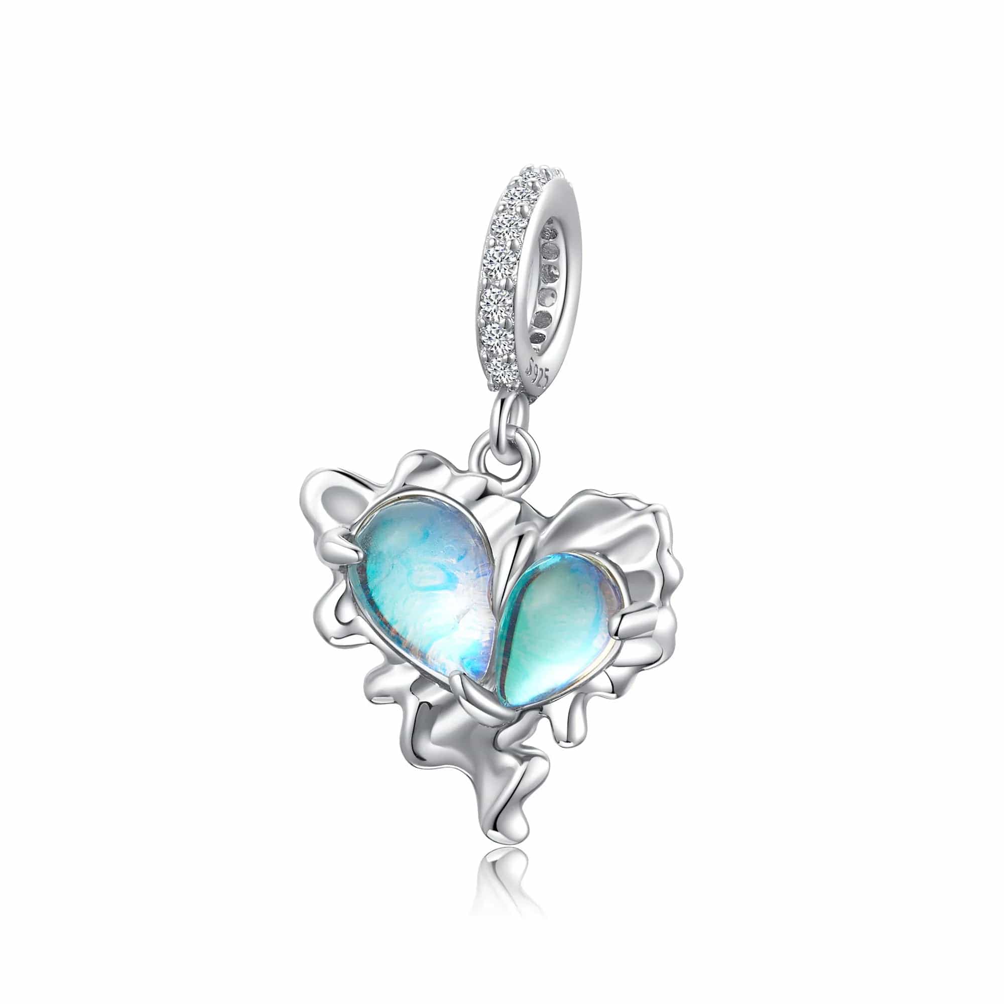 Pangama Jewelry Charm Ocean Glow Heart Dangle Charm