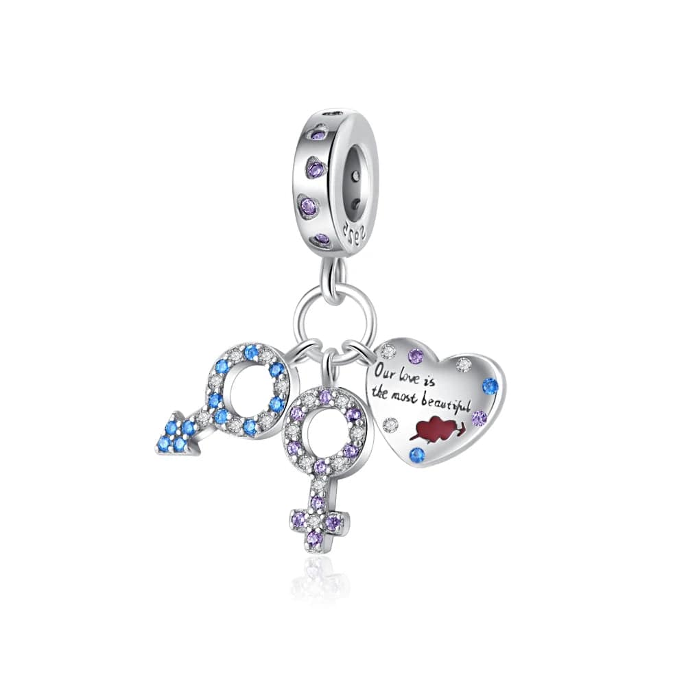 Pangama Jewelry Charm Our Love is the Most Beautiful Boy and Girl Dangle Charm