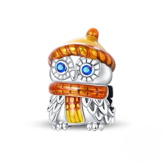 Pangama Jewelry Charm Owl Charm with Scarf and Beanie