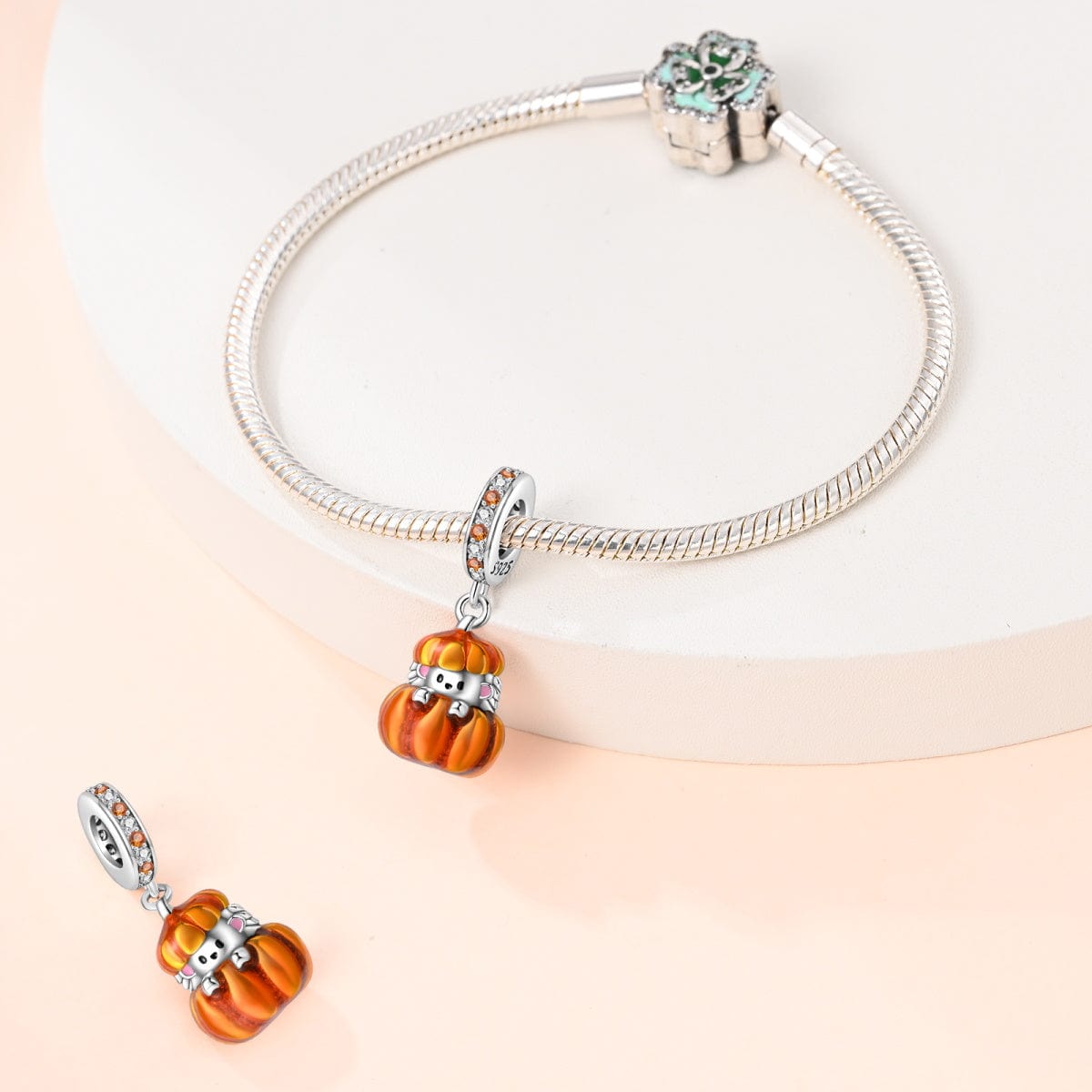 Pangama Jewelry Charm Peek-a-Boo Pumpkin Hedgehog Charm