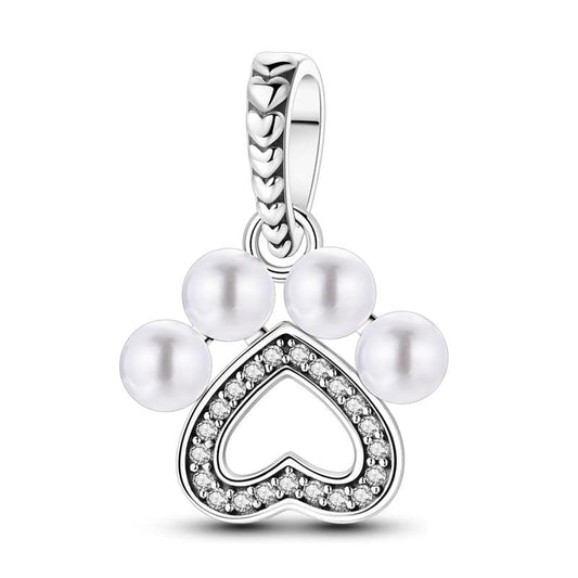 Pangama Jewelry Charm Pet Pearl Paw Dangle Charm