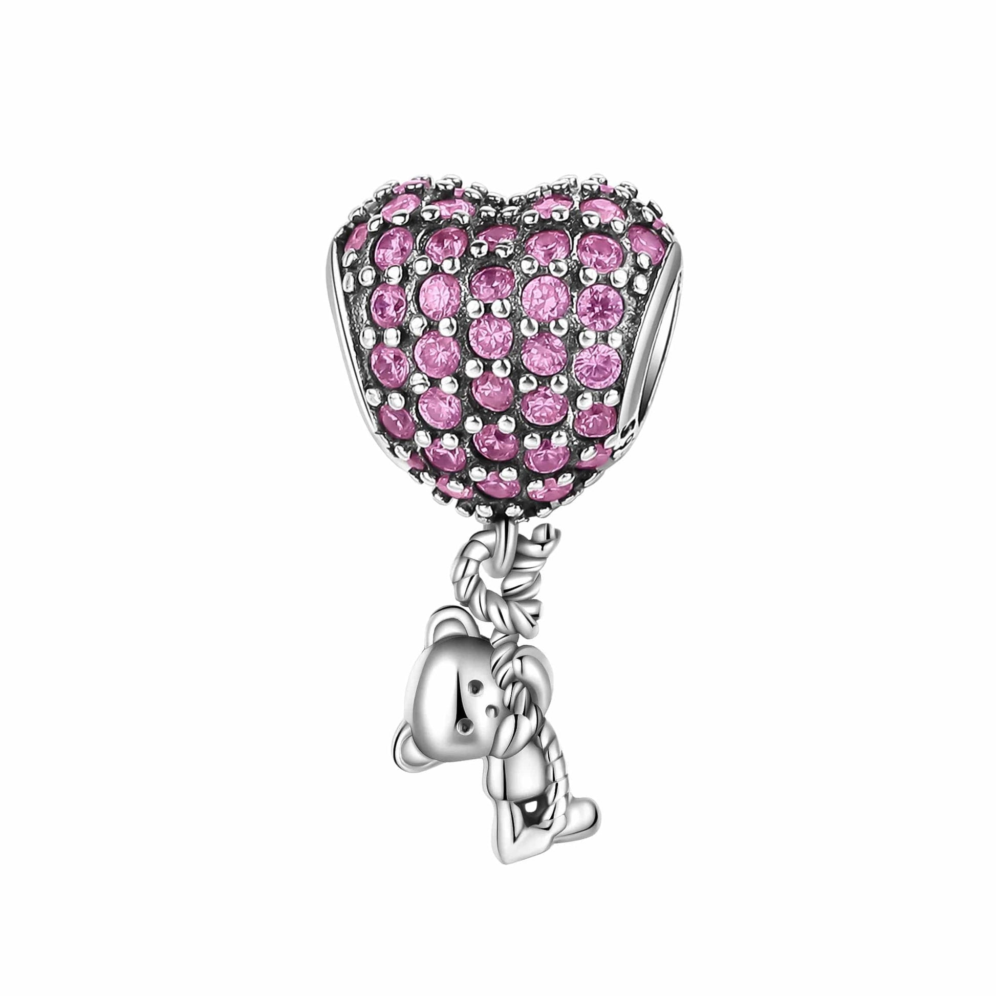 Pangama Jewelry Charm Pink Balloon Teddy Bear Charm