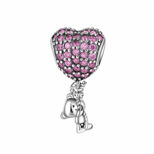 Pangama Jewelry Charm Pink Balloon Teddy Bear Charm