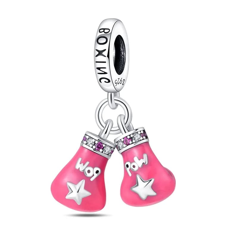 Pangama Jewelry Charm Pink Boxing Gloves Charm