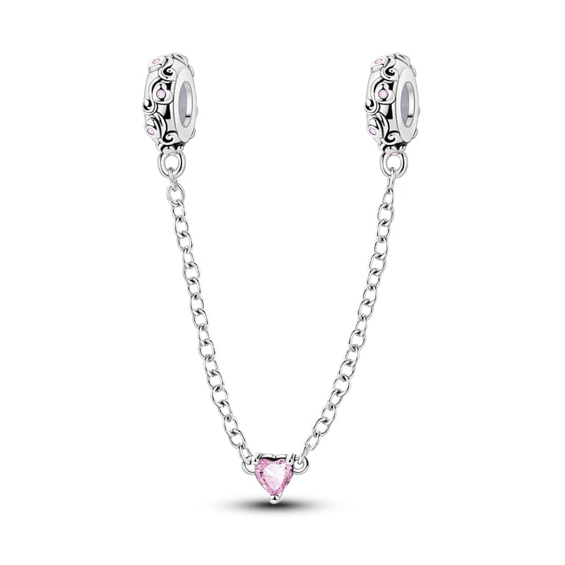 Pangama Jewelry Charm Pink Heart Safety Chain