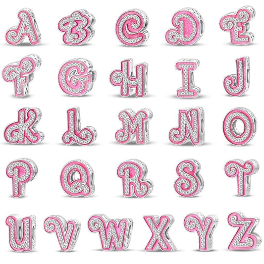 Pangama Jewelry Charm Pink Letter A~Z Alphabet Charm