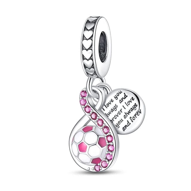 Pangama Jewelry Charm Pink Soccer Dangle Charm