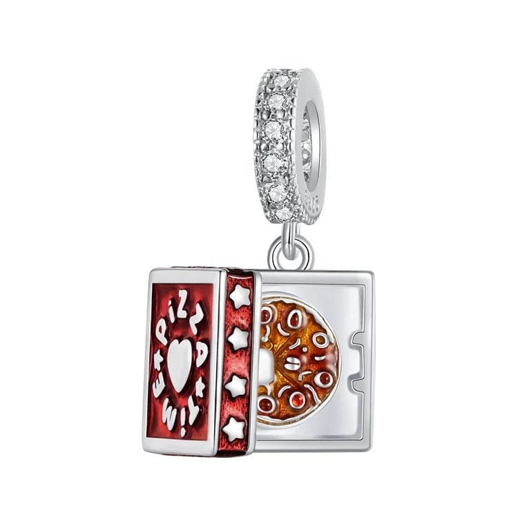 Pangama Jewelry Charm Pizza Time Box Dangle Charm