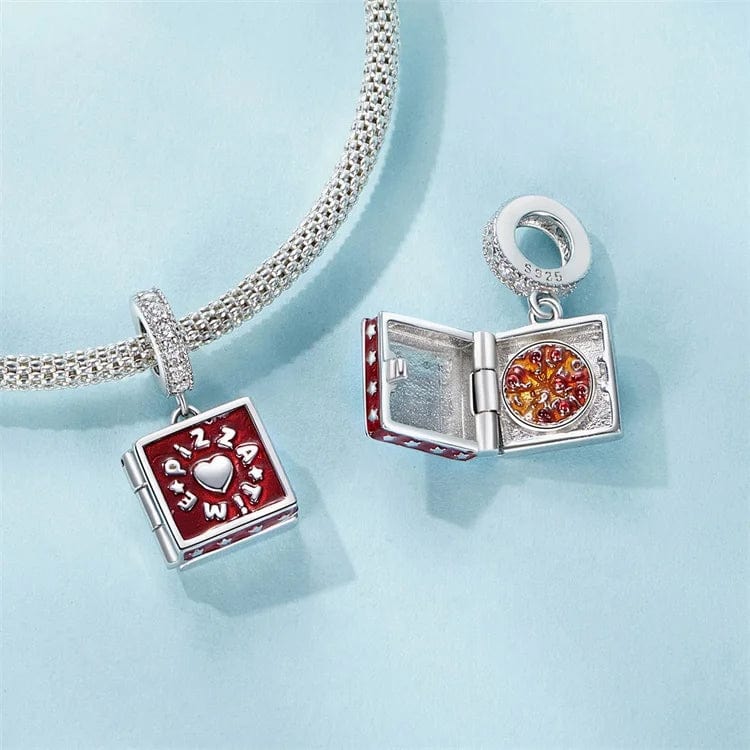 Pangama Jewelry Charm Pizza Time Box Dangle Charm