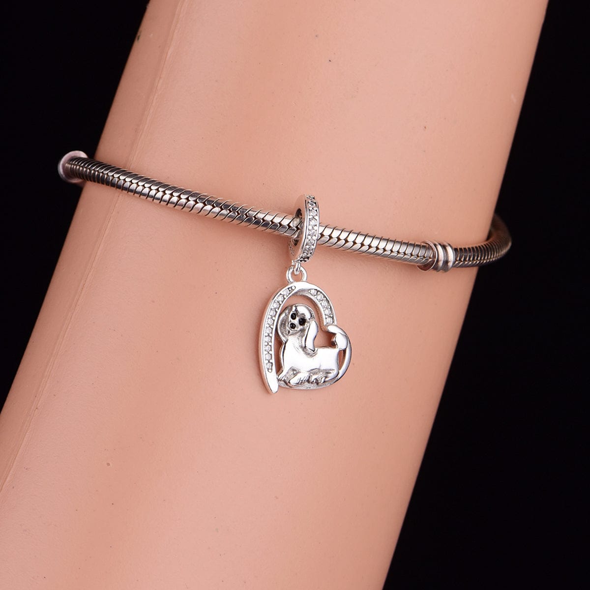 Pangama Jewelry Charm Poodle Puppy Heart Charm