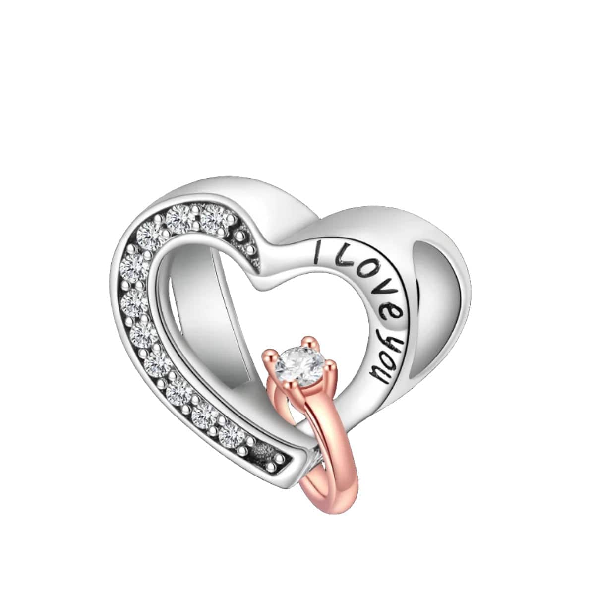 Pangama Jewelry Charm Promise Ring Heart Charm