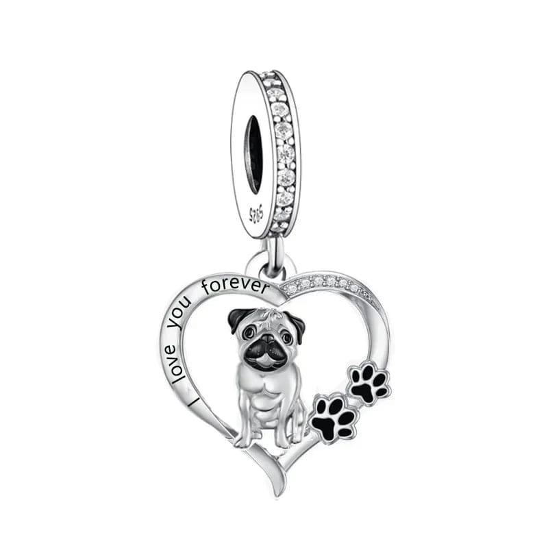 Pangama Jewelry Charm Pug Heart Love Charm