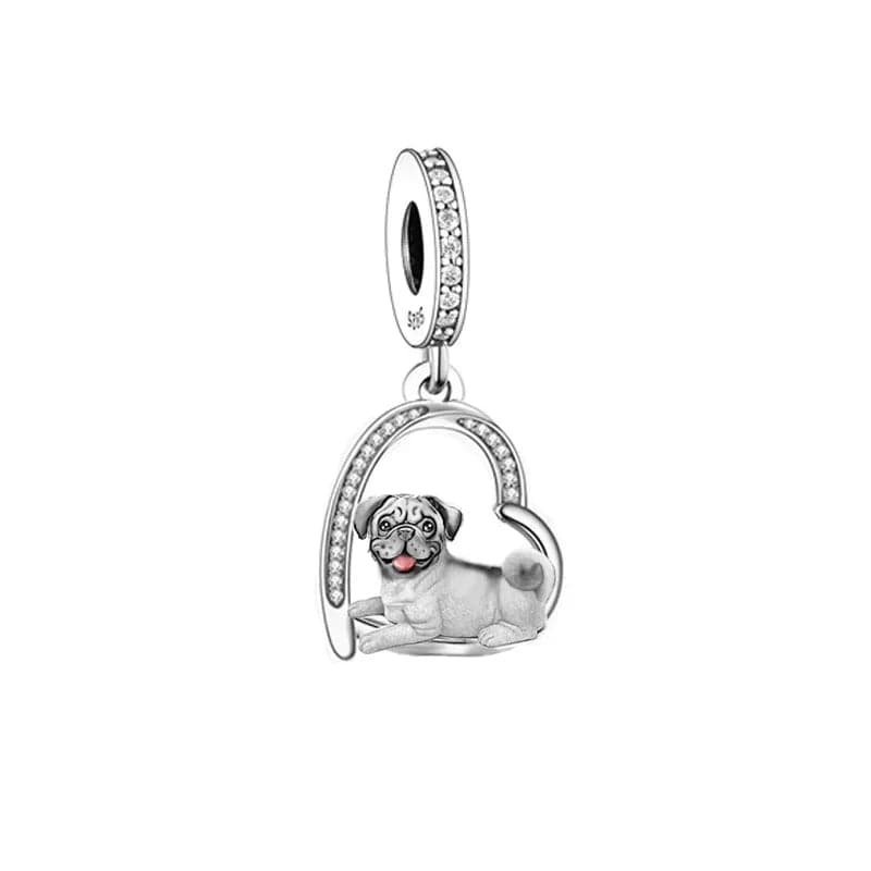 Pangama Jewelry Charm Pug Love Heart Charm