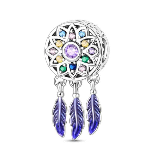 Pangama Jewelry Charm Purple Feather Dreamcatcher Charm