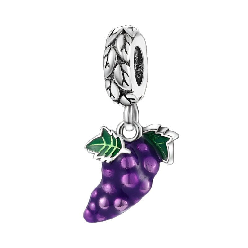 Pangama Jewelry Charm Purple Grapes Dangle Charm