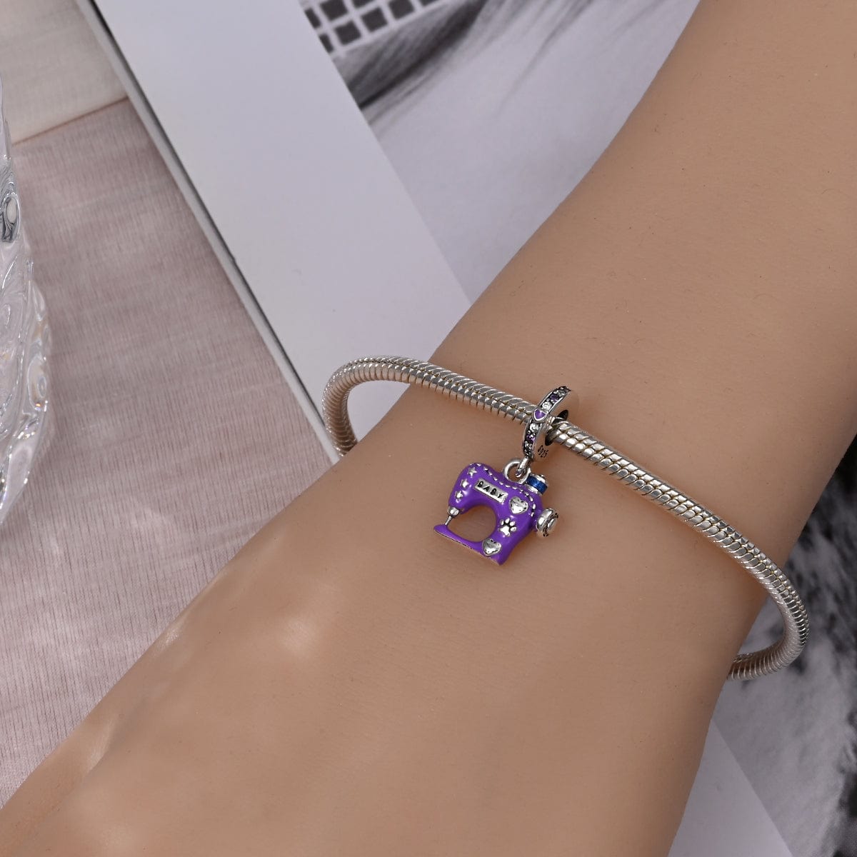 Pangama Jewelry Charm Purple Sewing Machine Charm