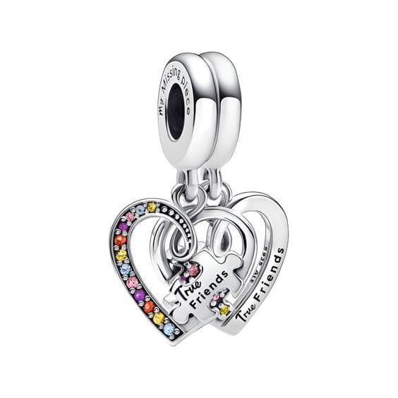 Pangama Jewelry Charm Puzzle Piece Hearts Splittable Friendship Dangle Charm