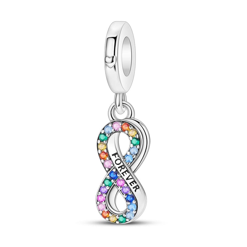 Pangama Jewelry Charm Rainbow Forever Infinity Dangle Charm