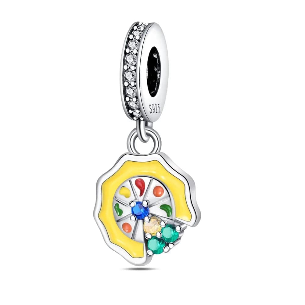 Pangama Jewelry Charm Rainbow Pizza Dangle Charm