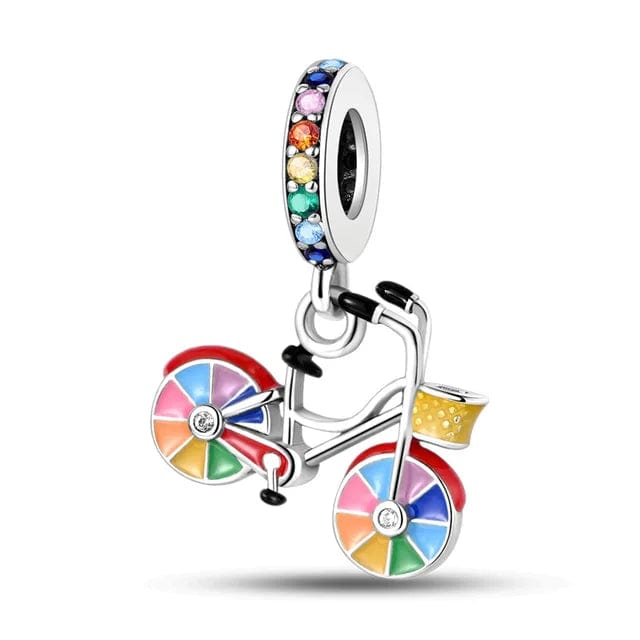 Pangama Jewelry Charm Rainbow Pride Bicycle Dangle Charm