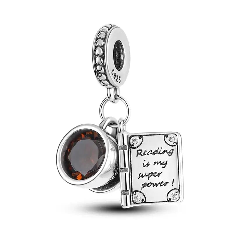 Pangama Jewelry Charm Reading is My Super Power Book Charm