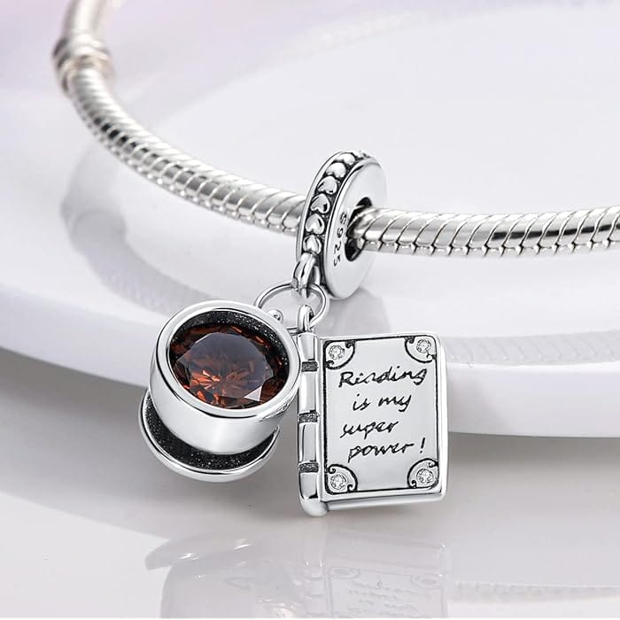 Pangama Jewelry Charm Reading is My Super Power Book Charm