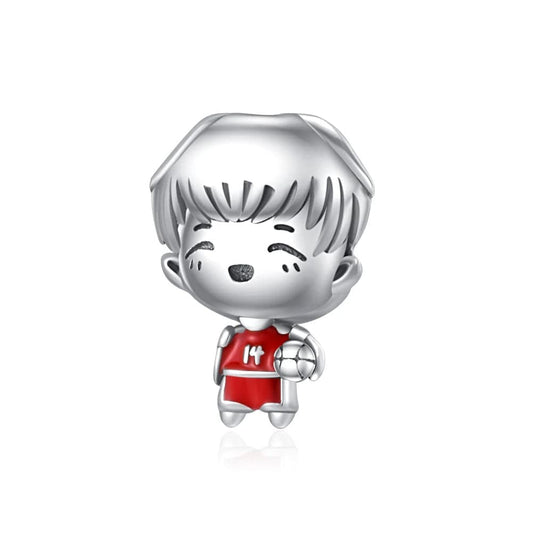 Pangama Jewelry Charm Red Team Football Boy Charm