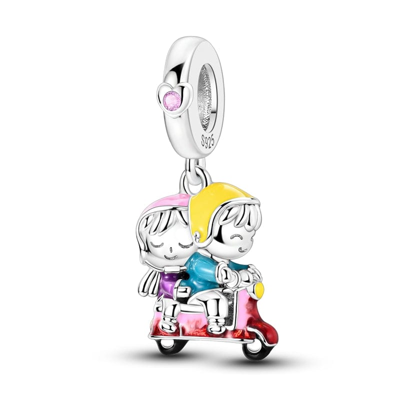 Pangama Jewelry Charm Romantic Scooter Ride Couple Charm