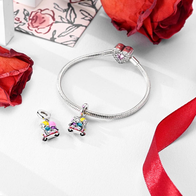 Pangama Jewelry Charm Romantic Scooter Ride Couple Charm