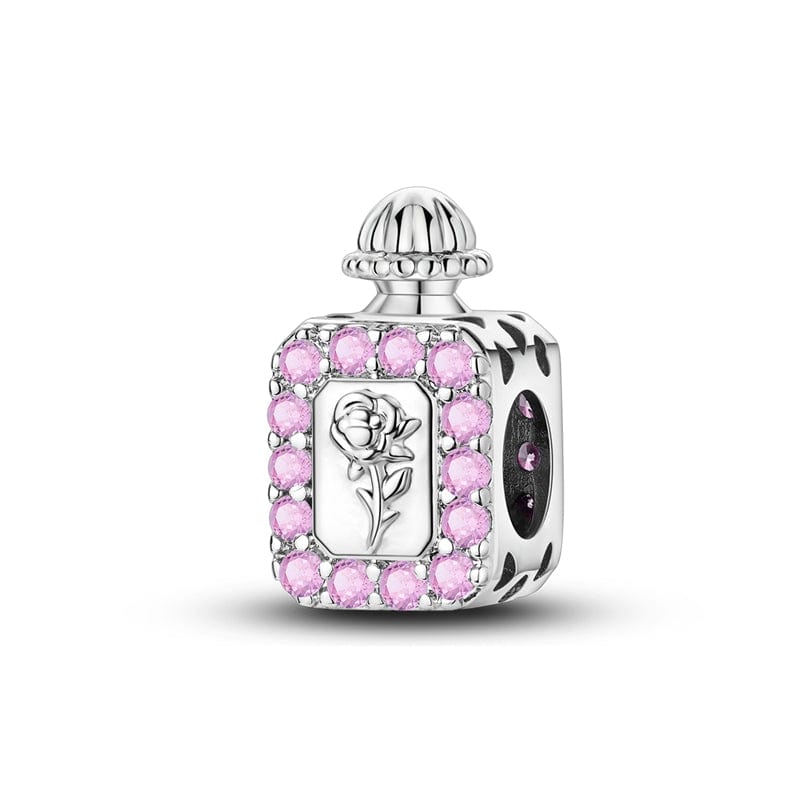 Pangama Jewelry Charm Rose & Crystal Perfume Bottle Charm