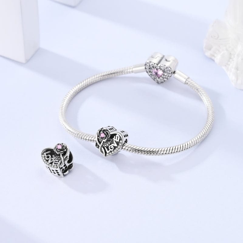 Pangama Jewelry Charm Rose Love Heart Charm