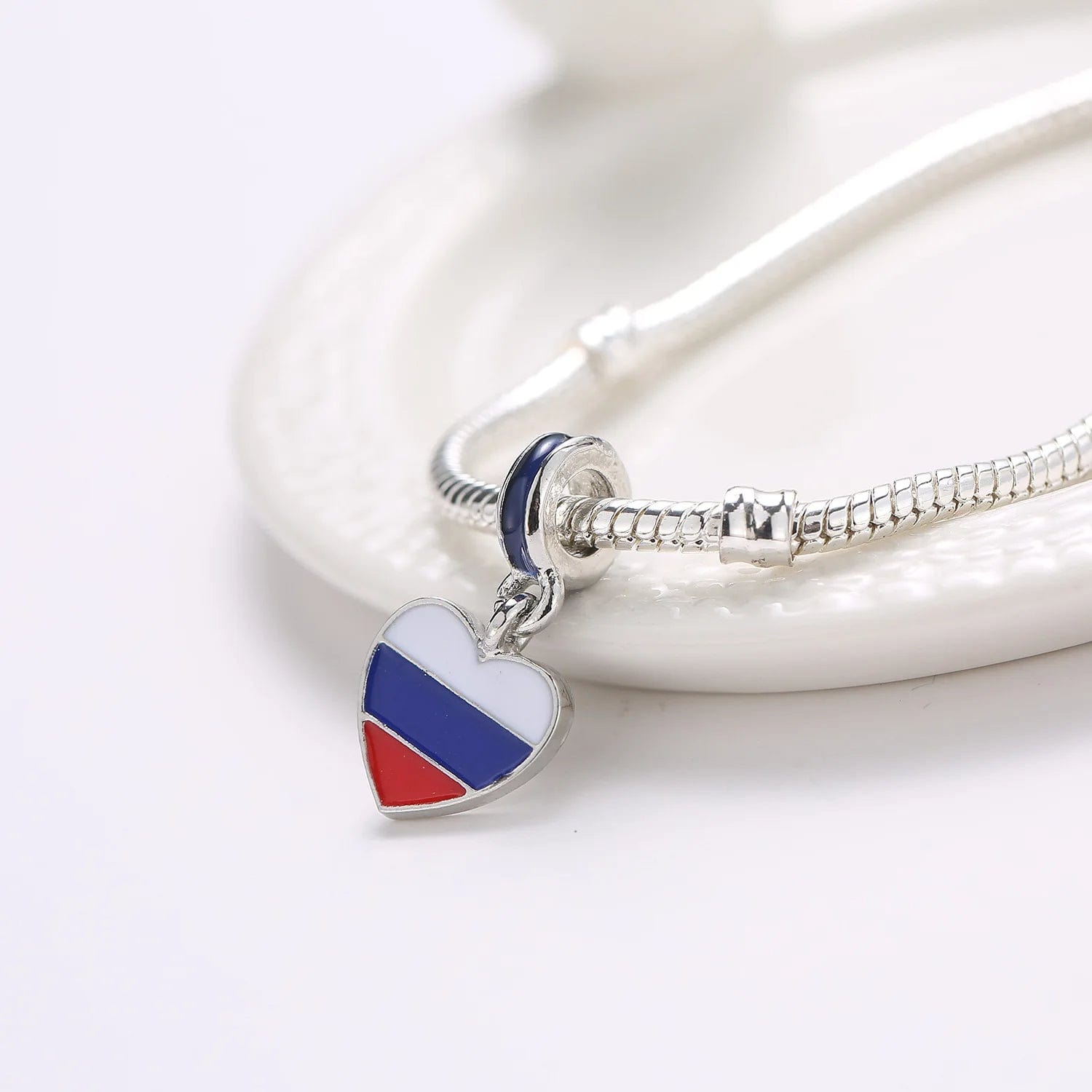 Pangama Jewelry Charm Russia Heart Flag Dangle Charm