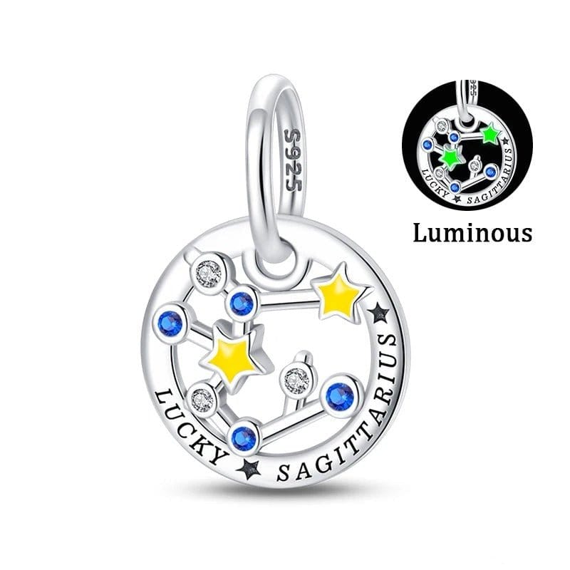 Pangama Jewelry Charm Sagittarius Astrology Signs Zodiac Constellation Luminous Charms