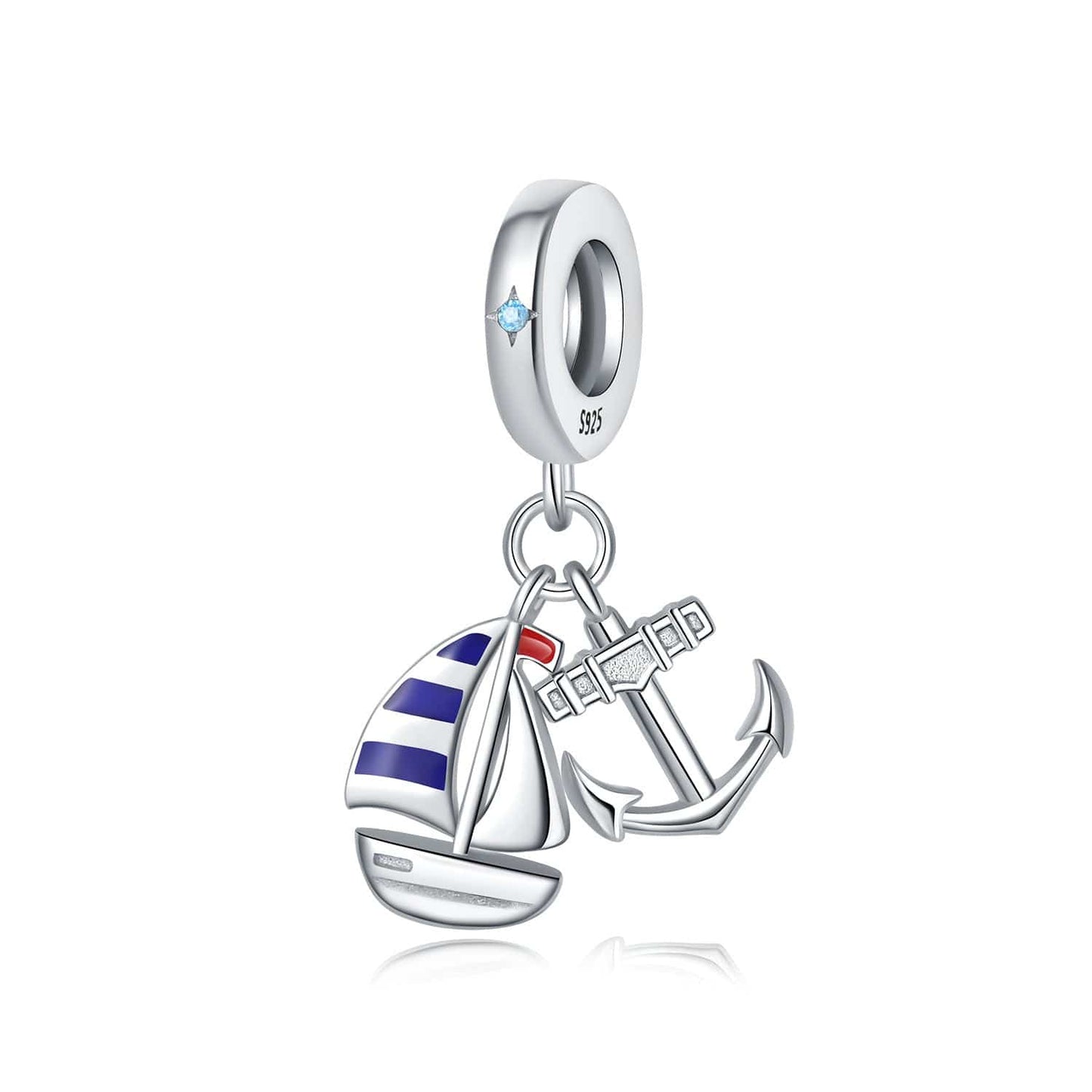 Pangama Jewelry Charm Sailboat & Anchor Dangle Charm