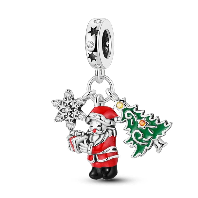 Pangama Jewelry Charm Santa, Christmas Tree & Snowflake Holiday Charm