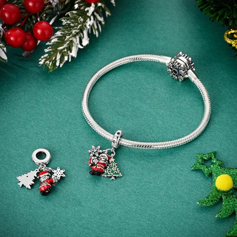 Pangama Jewelry Charm Santa, Christmas Tree & Snowflake Holiday Charm