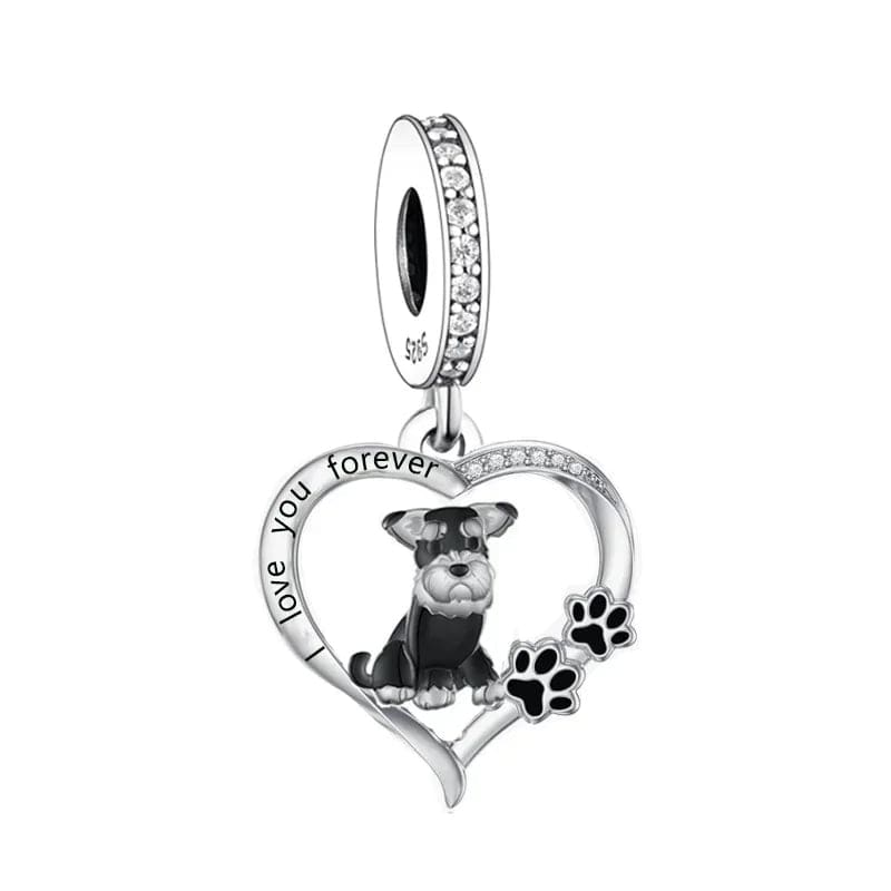 Pangama Jewelry Charm Schnauzer Heart Charm