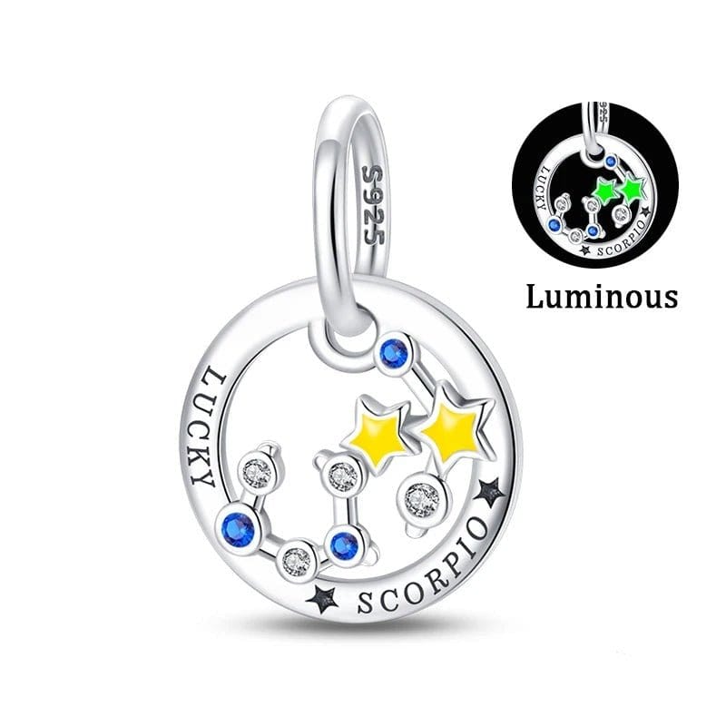 Pangama Jewelry Charm Scorpius Astrology Signs Zodiac Constellation Luminous Charms