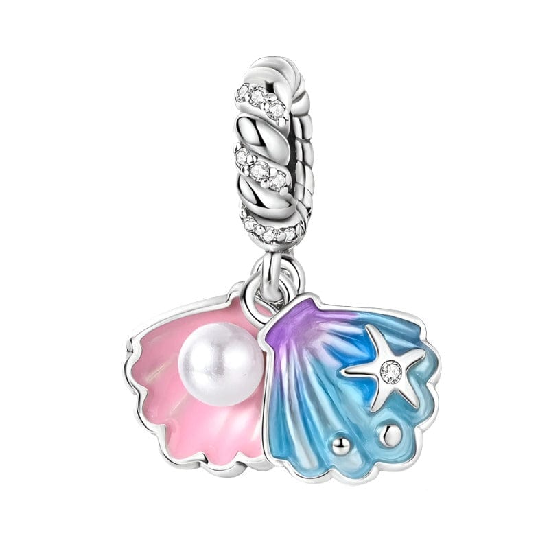 Pangama Jewelry Charm Sea Shell & Pearl Dangle Charm